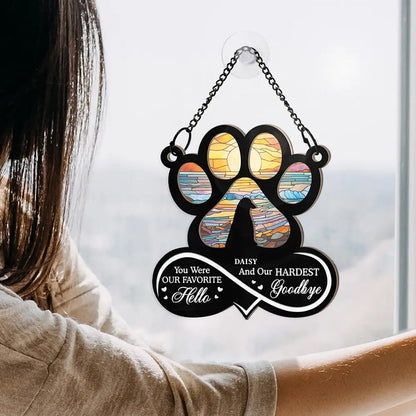 Pet Forever In My Heart Always Loved - Personalized Window Hanging Suncatcher Ornament