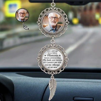 Custom Photo You Left Me Beautiful Memories Memorial - Personalized Photo Pendant Charm