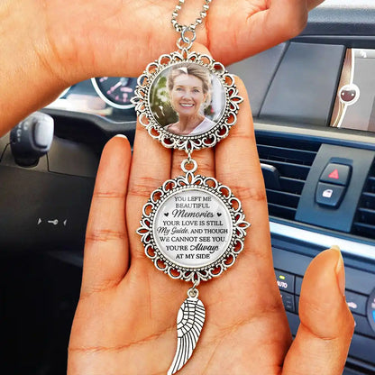 Custom Photo You Left Me Beautiful Memories Memorial - Personalized Photo Pendant Charm