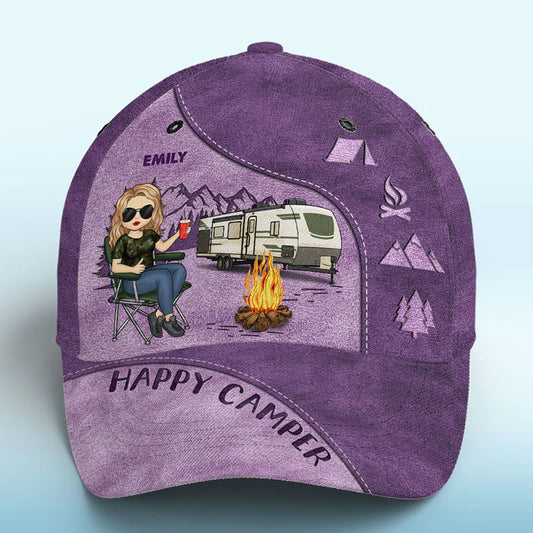 Camping Is My Therapy - Camping Personalized Custom Hat, All Over Print Classic Cap - Gift For Camping Lovers