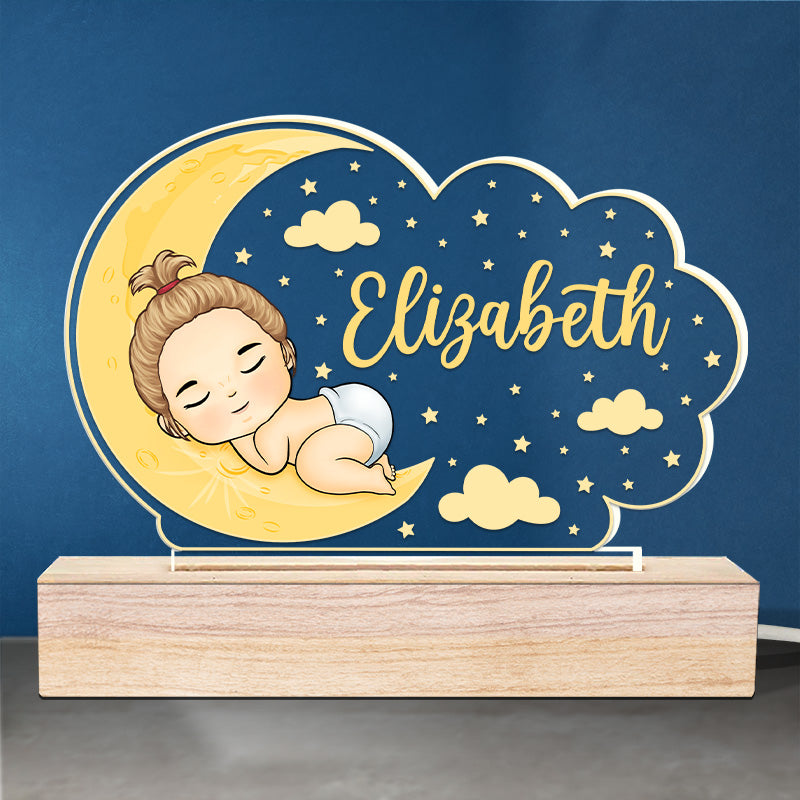 Sleep Tight Baby - Family Personalized Custom Heart 3D LED Light - Mother's Day, Baby Shower Gift, Gift For First Mom