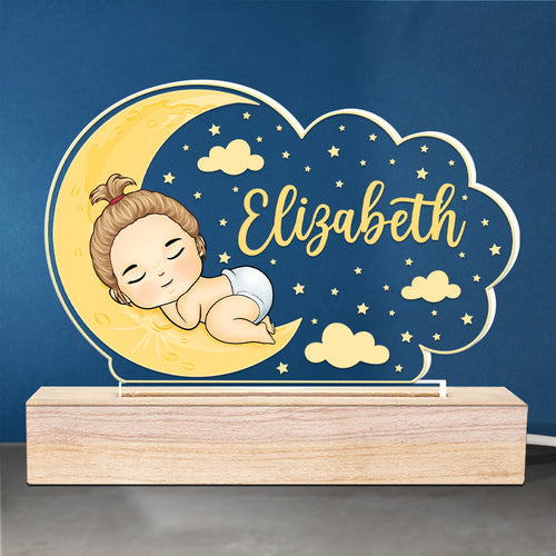 Sleep Tight Baby - Family Personalized Custom Heart 3D LED Light - Mother's Day, Baby Shower Gift, Gift For First Mom
