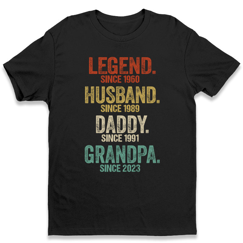 Legend Husband Daddy Grandpa - Family Personalized Custom Unisex T-shirt, Premium T-shirt, Hoodie - Father's Day, Birthday Gift For Dad, Grandpa