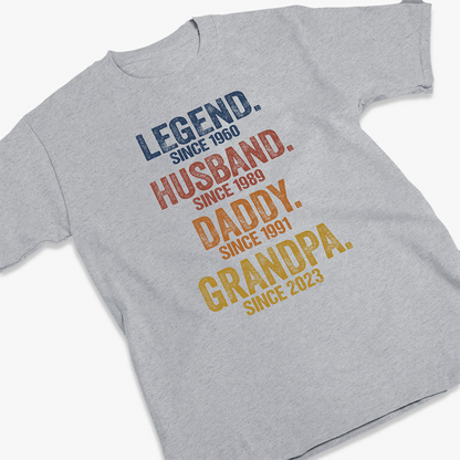 Legend Husband Daddy Grandpa - Family Personalized Custom Unisex T-shirt, Premium T-shirt, Hoodie - Father's Day, Birthday Gift For Dad, Grandpa