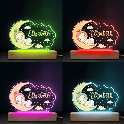 Sleep Tight Baby - Family Personalized Custom Heart 3D LED Light - Mother's Day, Baby Shower Gift, Gift For First Mom