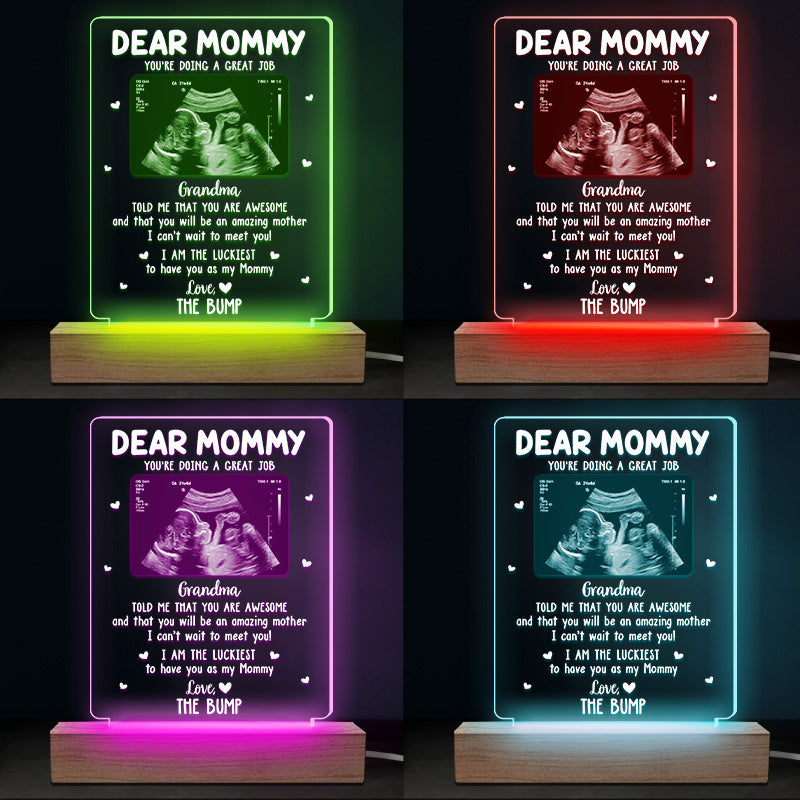 Custom Photo I Can't Wait To Meet You - Family Personalized Custom Rectangle Shaped 3D LED Light - Mother's Day, Baby Shower Gift, Gift For First Mom