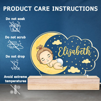 Sleep Tight Baby - Family Personalized Custom Heart 3D LED Light - Mother's Day, Baby Shower Gift, Gift For First Mom