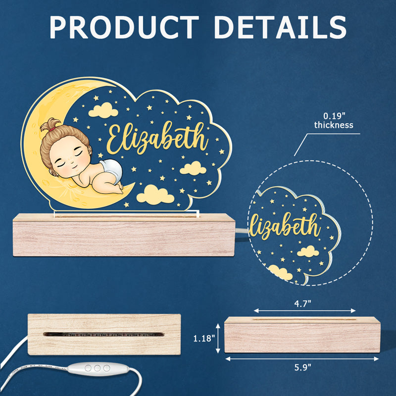 Sleep Tight Baby - Family Personalized Custom Heart 3D LED Light - Mother's Day, Baby Shower Gift, Gift For First Mom