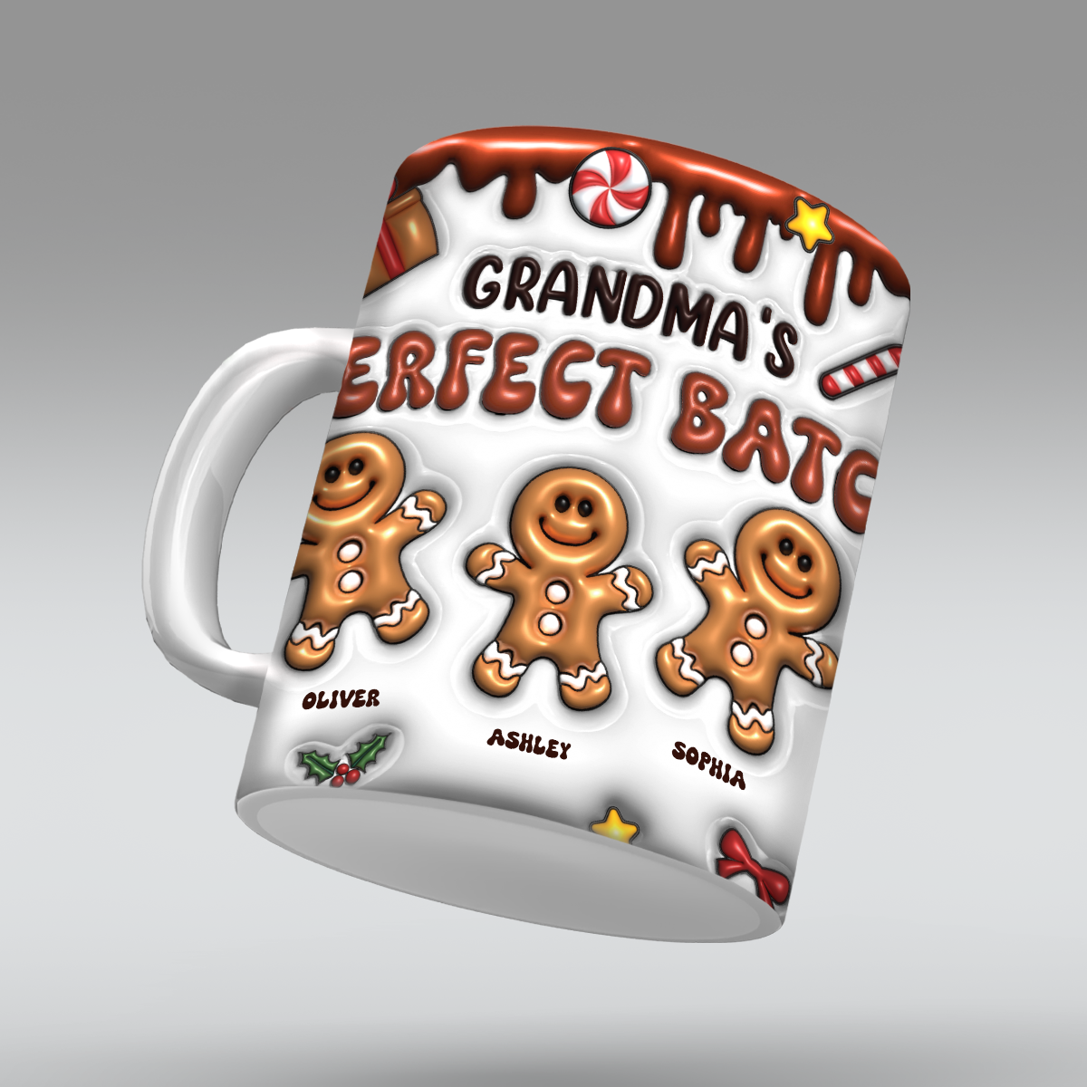 Grandma's Perfect Batch Gingerbread Grandkids Personalized Mug