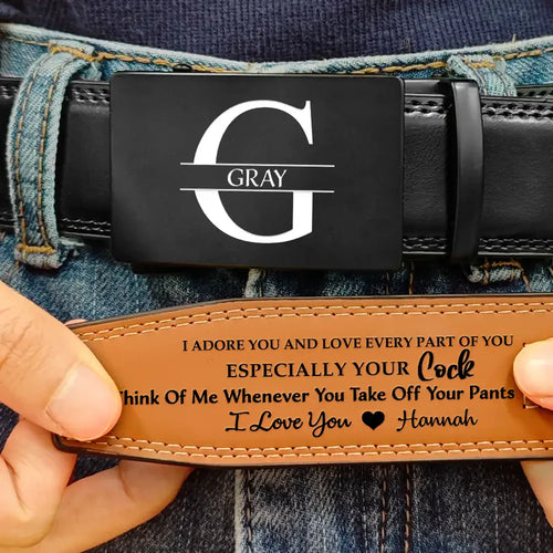 I Love You For Who You Are Gift For Husband Boy Friend - Personalized Leather Belt With Engraved Buckle