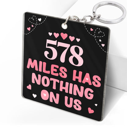Couple Miles Has Nothing On Us - Gift For Long Distance Couples - Personalized Acrylic Keychain