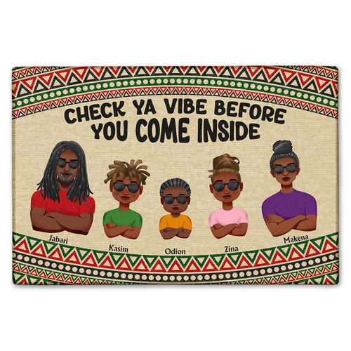Check Ya Vibe - Home Decoration For Couple & Parents - Personalized Doormat