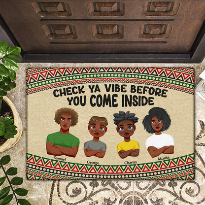 Check Ya Vibe - Home Decoration For Couple & Parents - Personalized Doormat