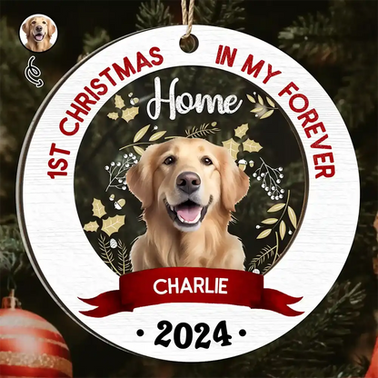 Custom Photo My Forever Home - Christmas Gift For Pet Lovers - Personalized Acrylic Ornament