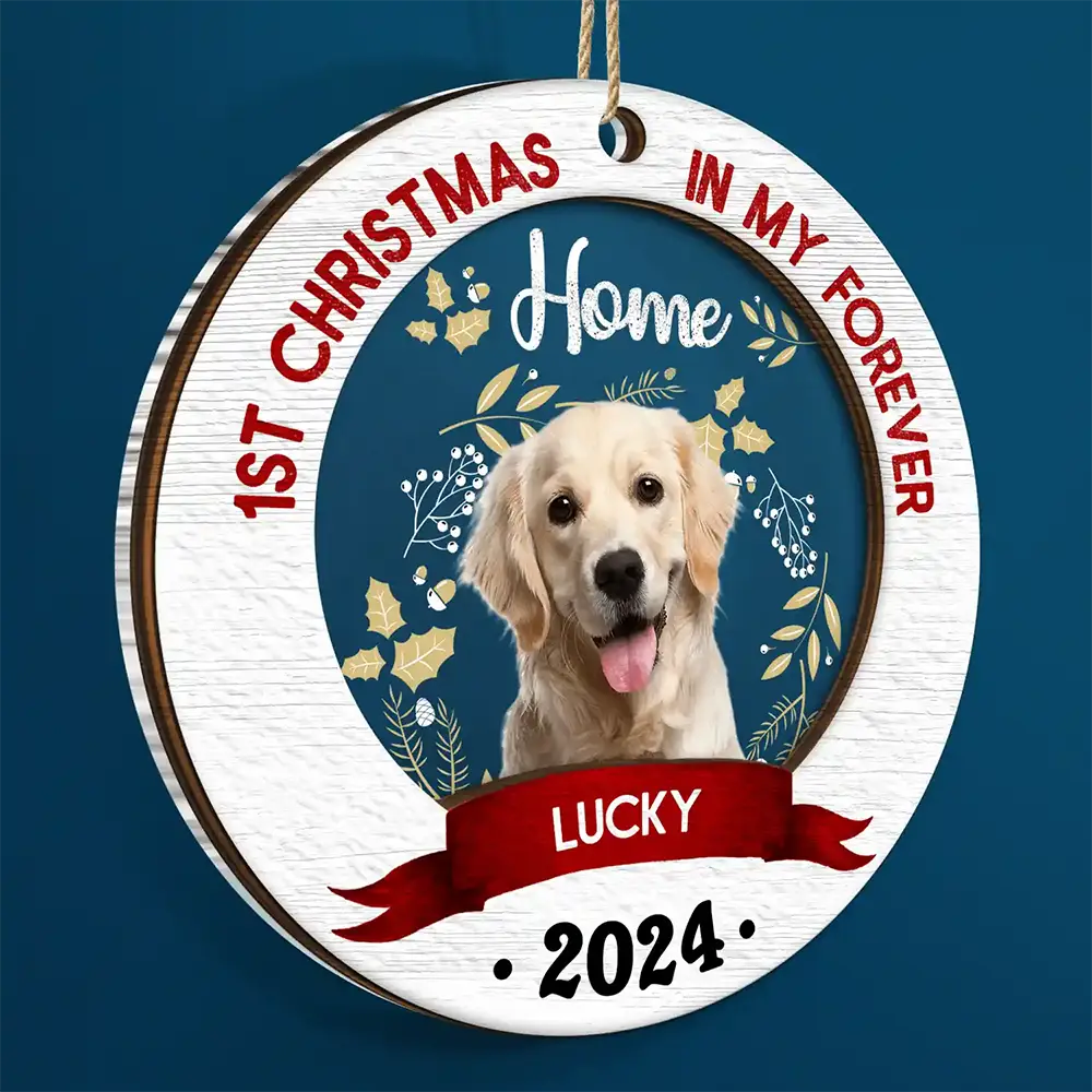 Custom Photo My Forever Home - Christmas Gift For Pet Lovers - Personalized Acrylic Ornament