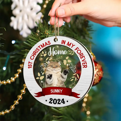 Custom Photo My Forever Home - Christmas Gift For Pet Lovers - Personalized Acrylic Ornament