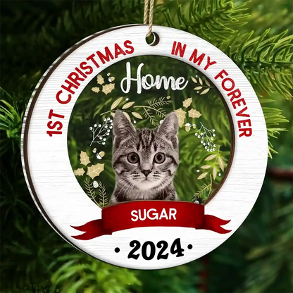 Custom Photo My Forever Home - Christmas Gift For Pet Lovers - Personalized Acrylic Ornament