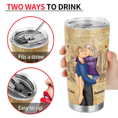 Couple Kissing I Wanna Do Bad Things With You - Gift For Couples - Personalized Tumbler