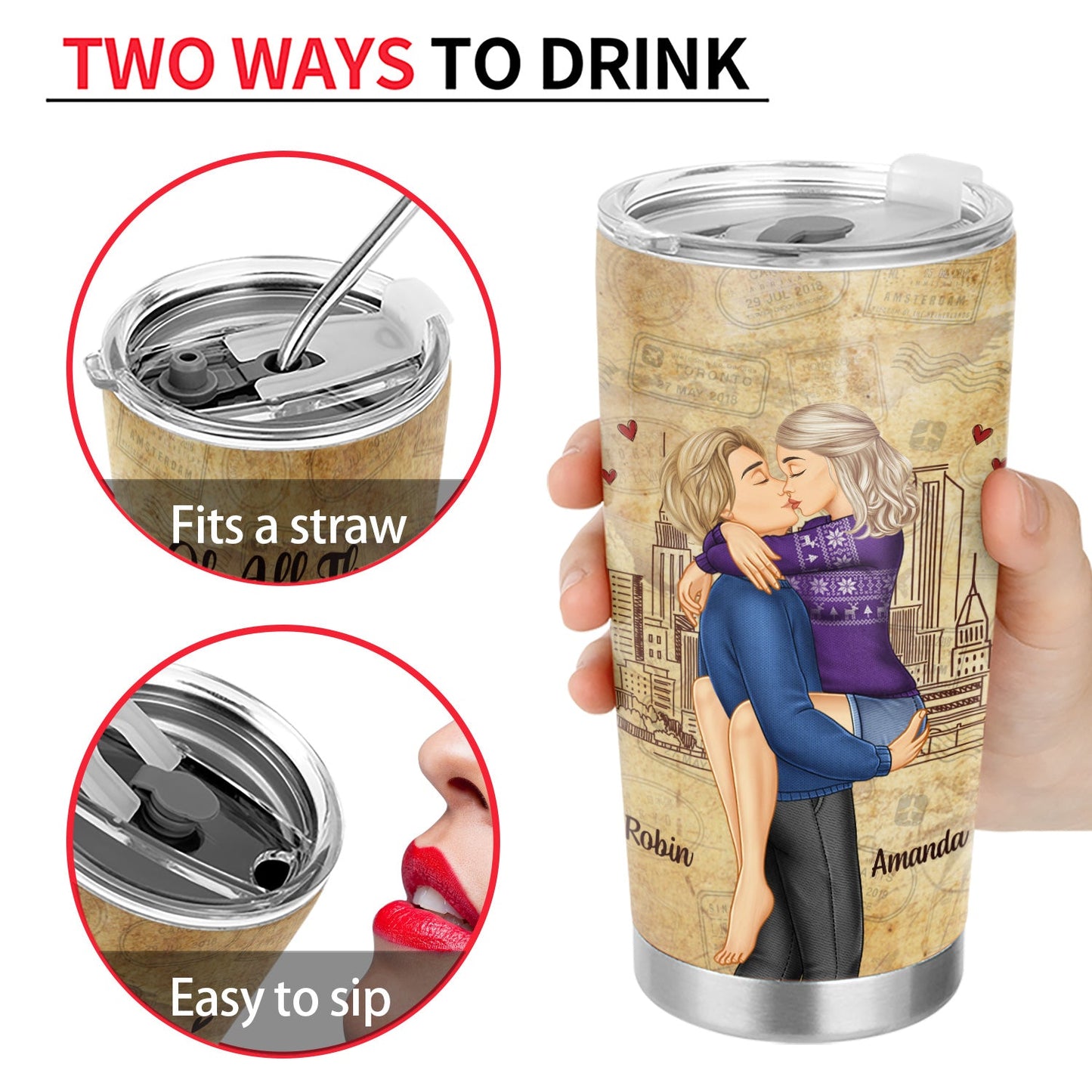 Couple Kissing I Wanna Do Bad Things With You - Gift For Couples - Personalized Tumbler