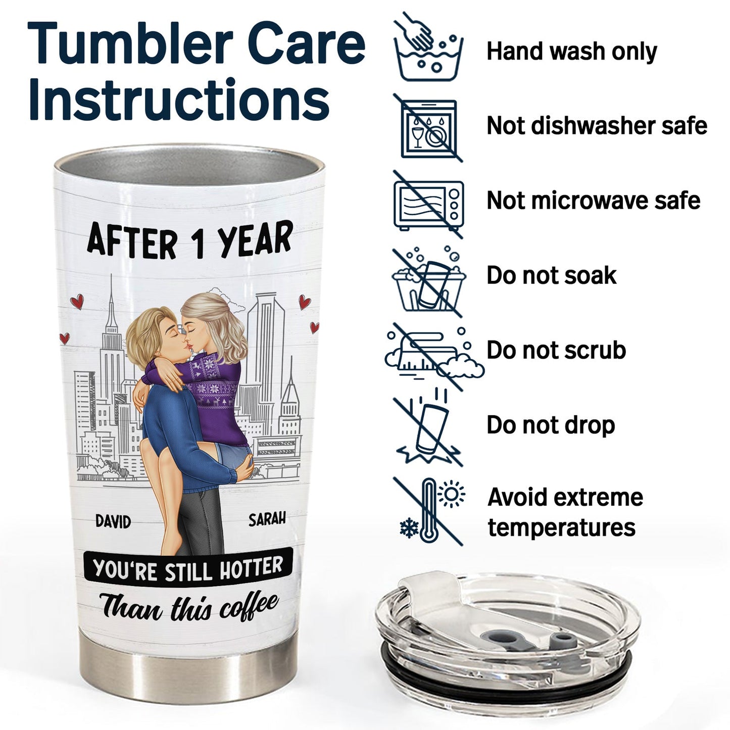 Couple Kissing After Years Hotter Than This Coffee - Gift For Couples - Personalized Tumbler