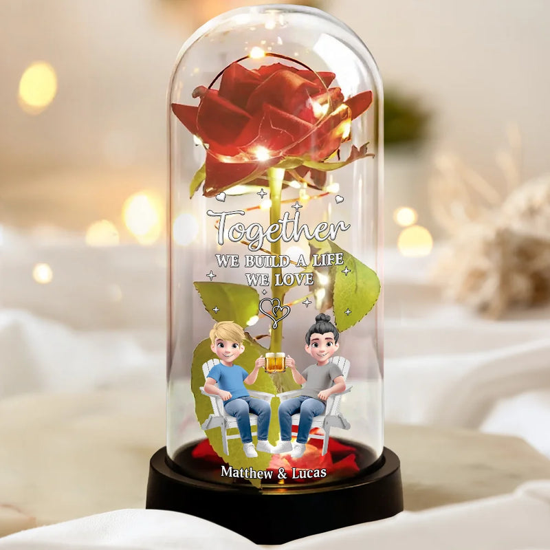 You & Me We Got This Holding Hands Couple - Personalized Everlasting Rose Dome Lamp