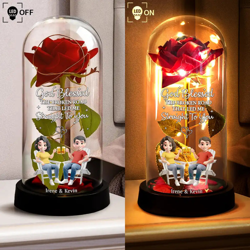 You & Me We Got This Holding Hands Couple - Personalized Everlasting Rose Dome Lamp