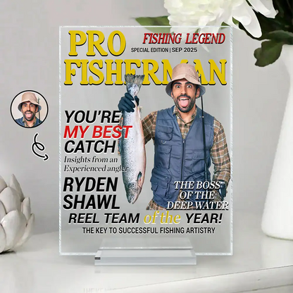 Custom Photo Fisherman Of The Year - Personalized Vertical Rectangle Acrylic Plaque