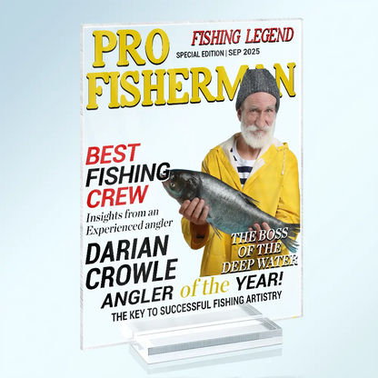 Custom Photo Fisherman Of The Year - Personalized Vertical Rectangle Acrylic Plaque