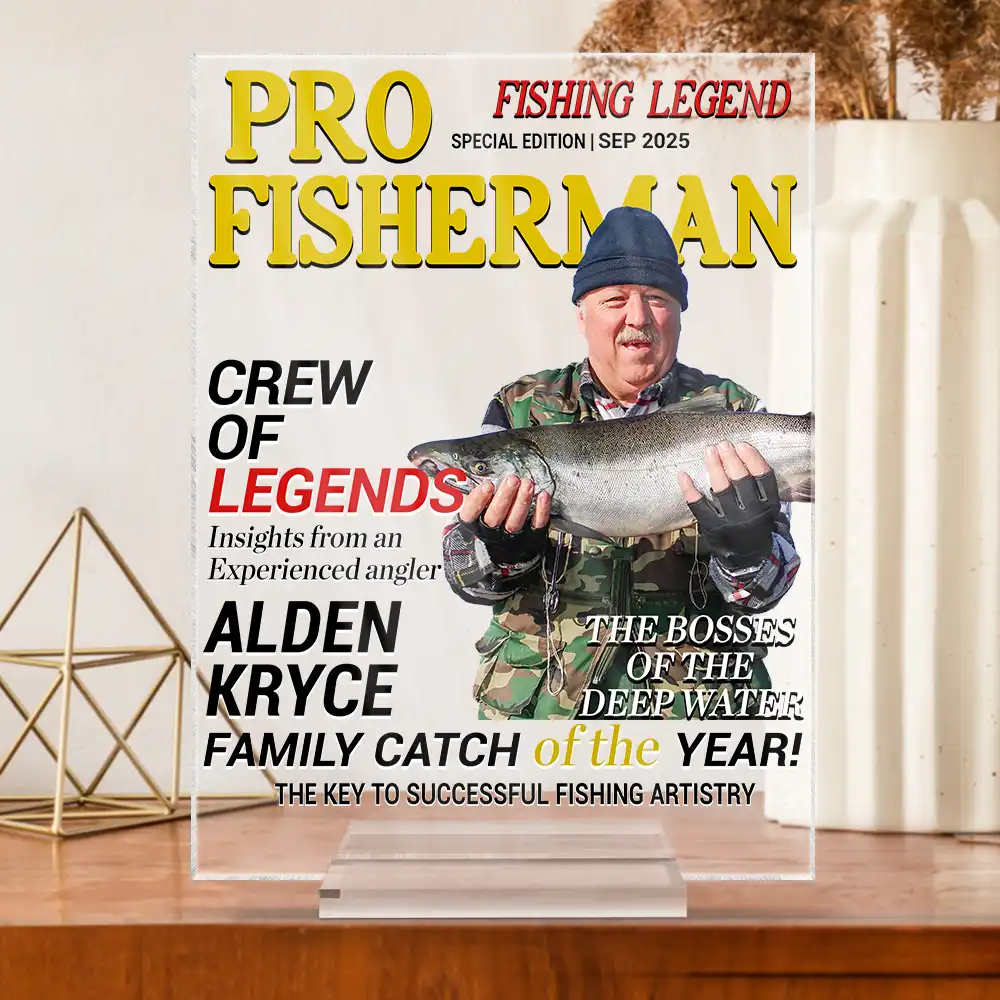 Custom Photo Fisherman Of The Year - Personalized Vertical Rectangle Acrylic Plaque