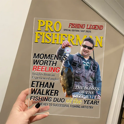 Custom Photo Fisherman Of The Year - Personalized Vertical Rectangle Acrylic Plaque