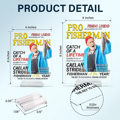 Custom Photo Fisherman Of The Year - Personalized Vertical Rectangle Acrylic Plaque