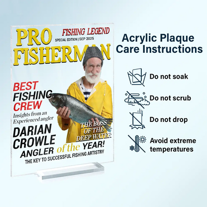 Custom Photo Fisherman Of The Year - Personalized Vertical Rectangle Acrylic Plaque