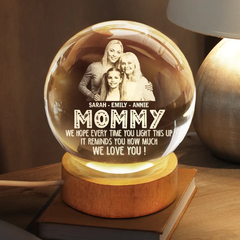 Custom Photo We Hope Every Time You Light This Up - Personalized Crystal Globe Lamp