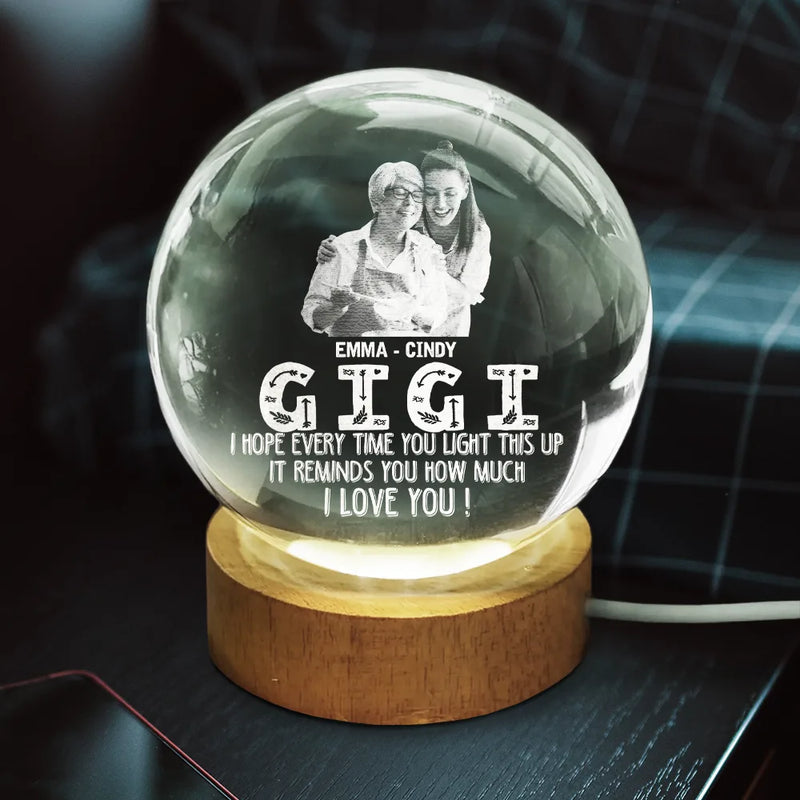 Custom Photo We Hope Every Time You Light This Up - Personalized Crystal Globe Lamp