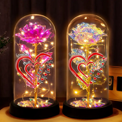Mom Grandma Sweetheart - Personalized Everlasting Rose Dome Lamp