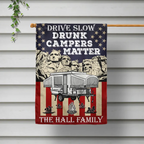 Drunk Camper Matter American Stars And Stripes - Personalized Flag