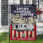 Drunk Camper Matter American Stars And Stripes - Personalized Flag