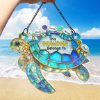 Turtle This Grandma Belongs To - Personalized Window Hanging Suncatcher Ornament