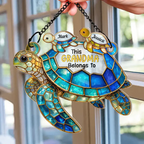 Turtle This Grandma Belongs To - Personalized Window Hanging Suncatcher Ornament