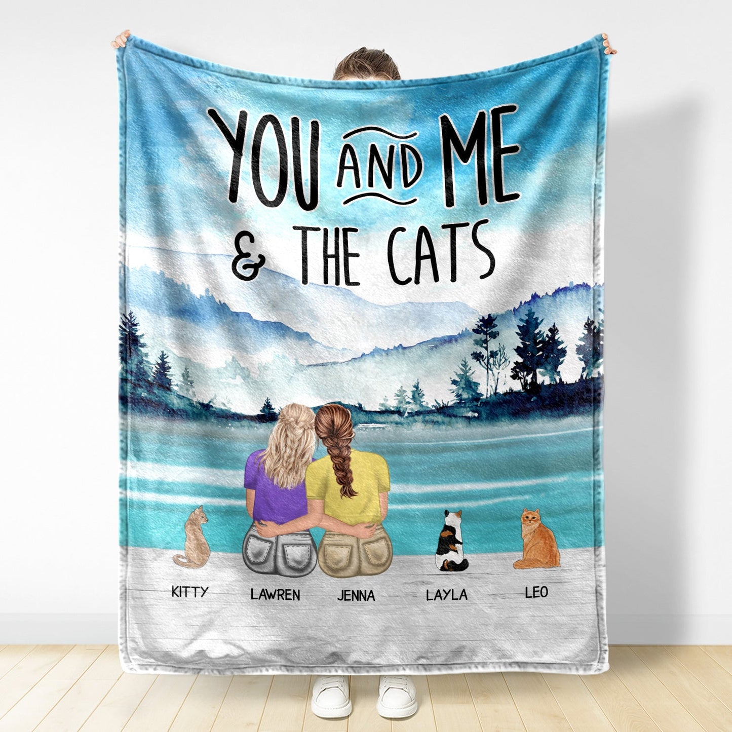 Pet Lovers You Me And The Fur Babies - Gift For Couples - Personalized Fleece Blanket