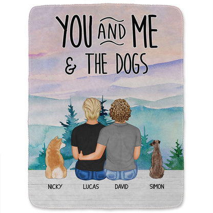 Pet Lovers You Me And The Fur Babies - Gift For Couples - Personalized Fleece Blanket