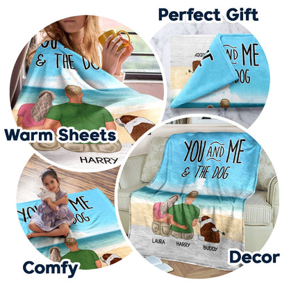 Pet Lovers You Me And The Fur Babies - Gift For Couples - Personalized Fleece Blanket