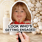 Custom Photo Look Who's Getting Married - Personalized Handheld Fan