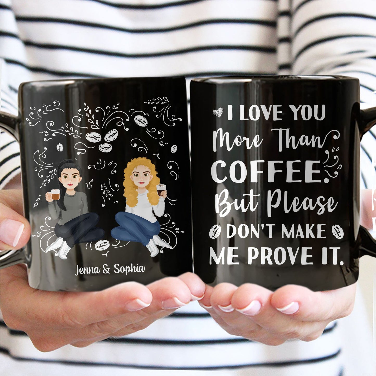 More Than Coffee - Gift For Couples - Personalized Black Mug
