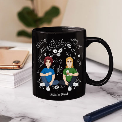 More Than Coffee - Gift For Couples - Personalized Black Mug