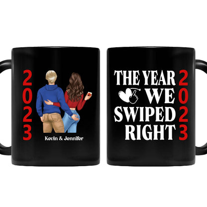The Year We Swiped Right - Gift For Couples - Personalized Mug