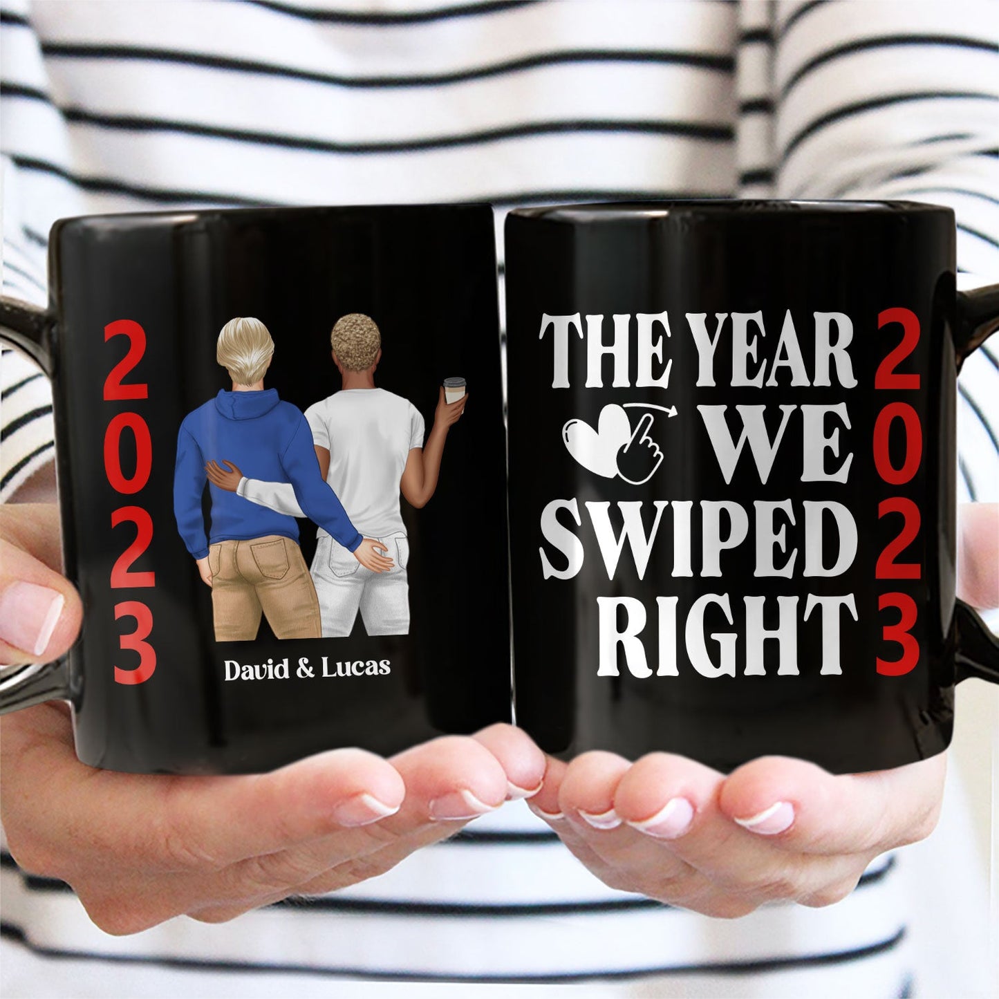 The Year We Swiped Right - Gift For Couples - Personalized Mug