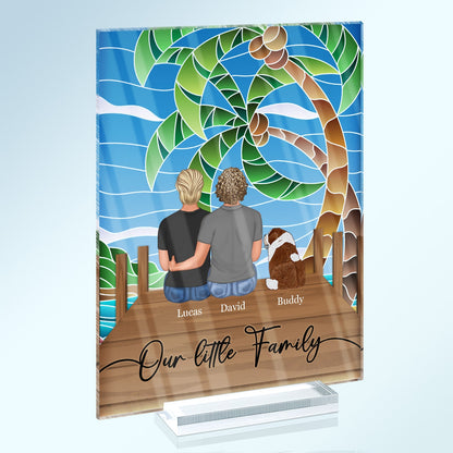 Pet Lovers Our Little Family - Gift For Couples - Personalized Vertical Rectangle Acrylic Plaque