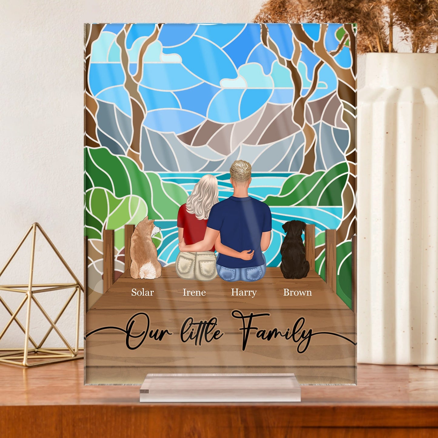 Pet Lovers Our Little Family - Gift For Couples - Personalized Vertical Rectangle Acrylic Plaque