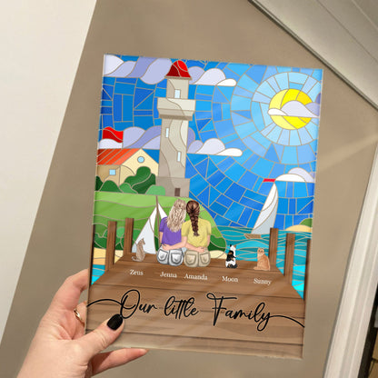 Pet Lovers Our Little Family - Gift For Couples - Personalized Vertical Rectangle Acrylic Plaque